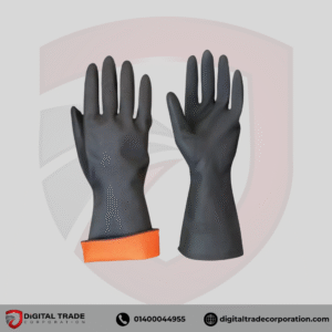 Premium Black Rubber Cleaning Gloves | Waterproof & Non-Slip (1 Pair)